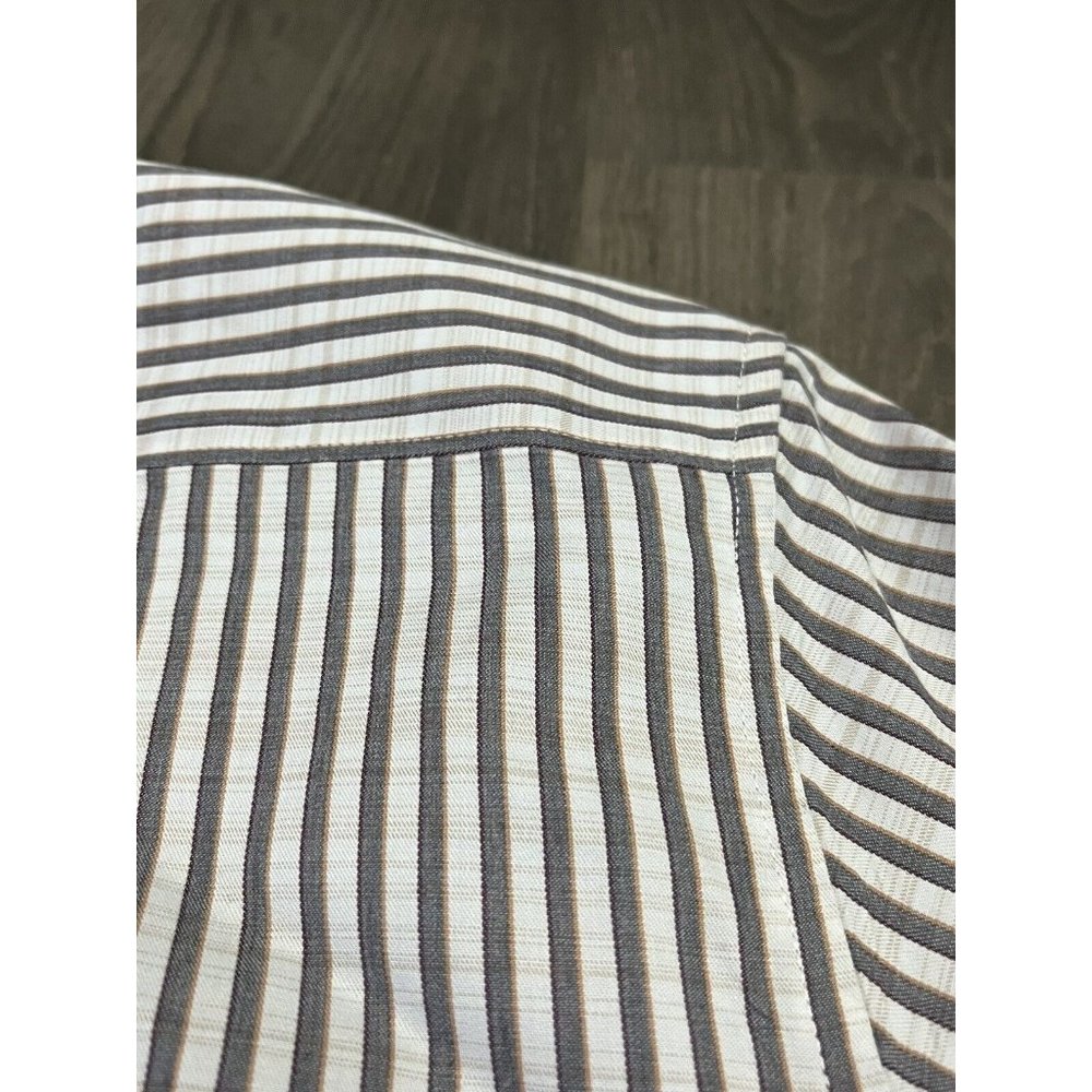 Robert Graham Shirt Men's Large Striped Button Up Classic Fit Flip Cuff 3D - Picture 8 of 11